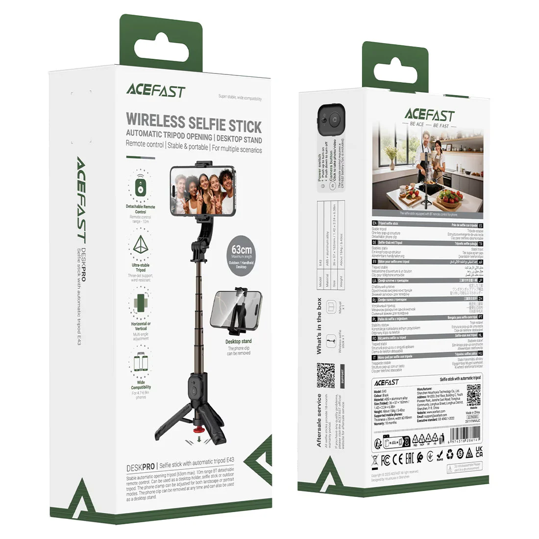 ACEFAST WIRELESS SELFIE STICK WITH AUTOMATIC TRIPOD E43 - Image 9
