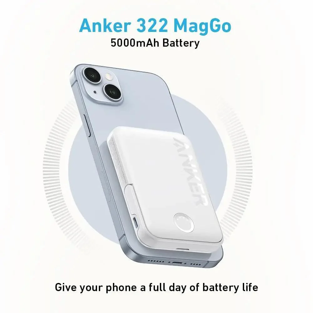 Anker 322 MagGo power bank magnetic and slim with foldable stand - Image 3