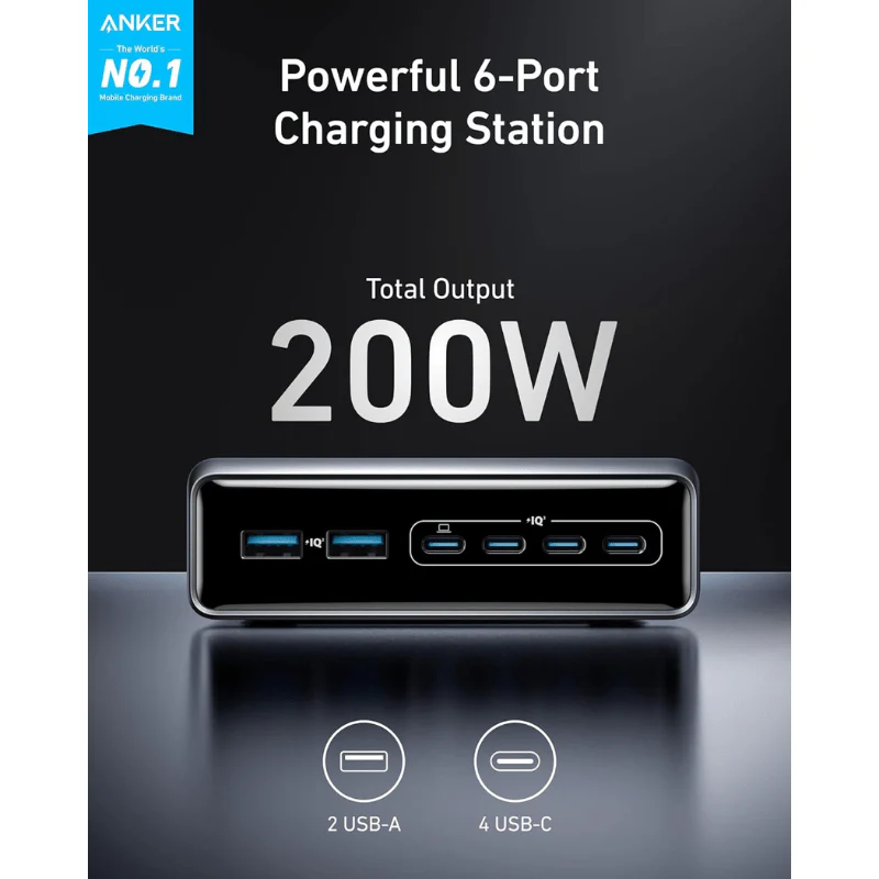 Anker prime charger (200w,6 ports,gan) - Image 2