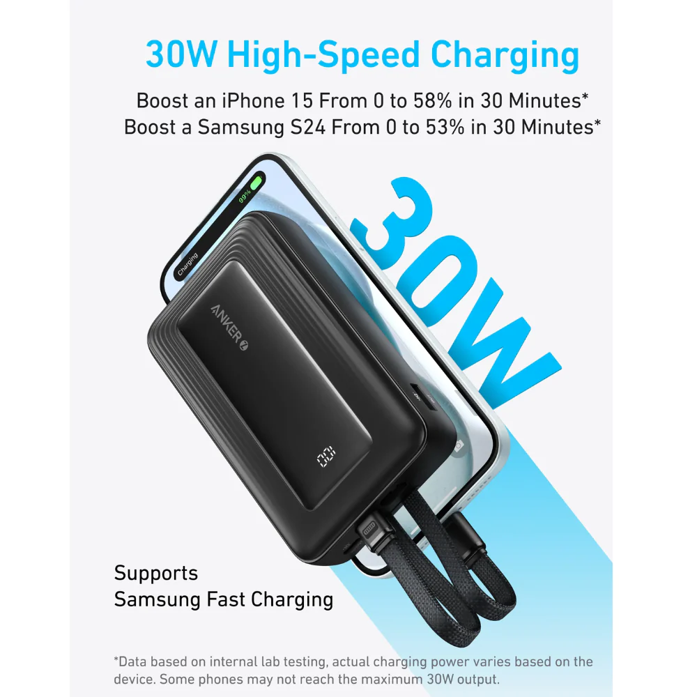 Anker zolo powerbank (20k,30w,built in usb-c and lightning cable) - Image 3