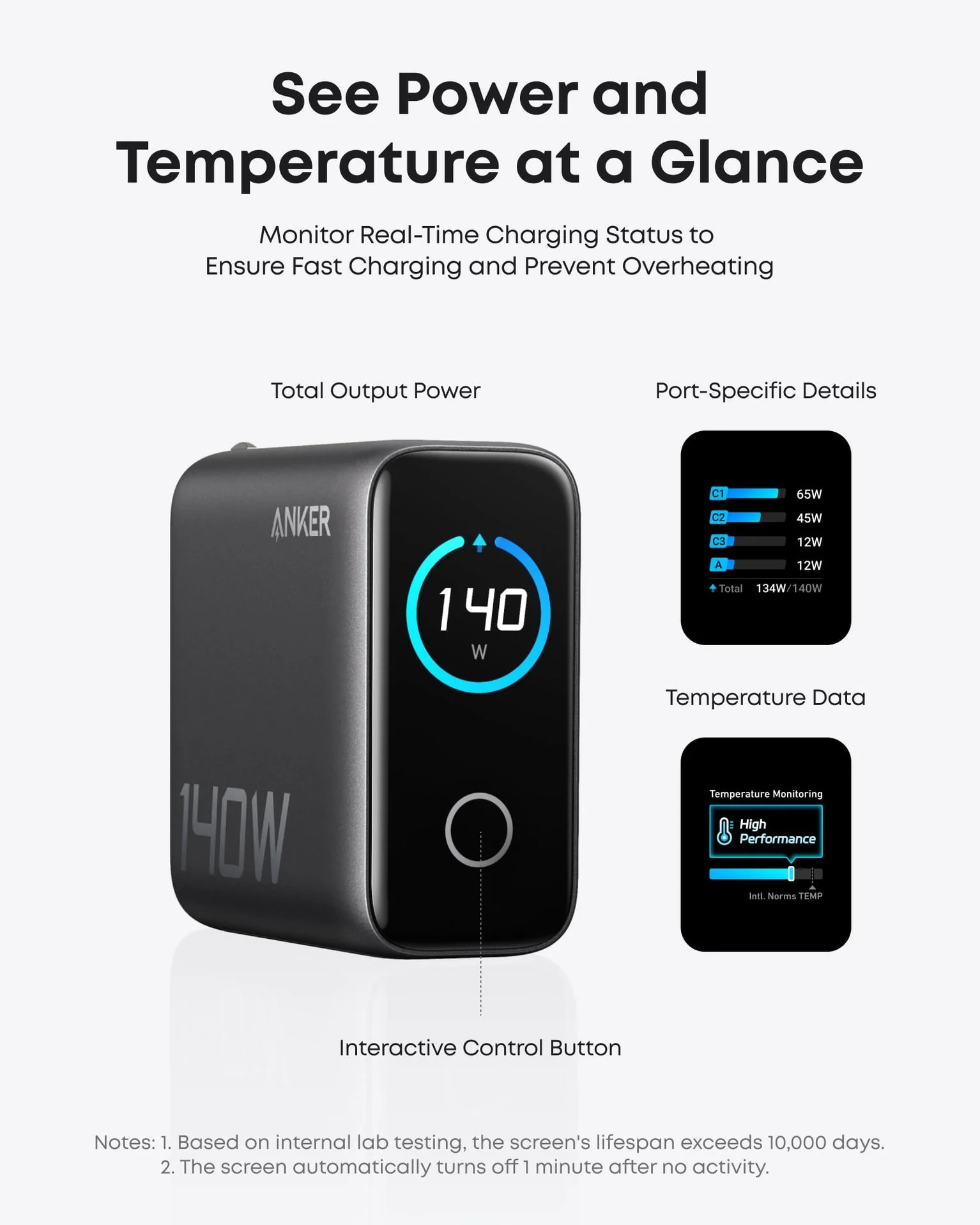 Anker zolo usb-c charger with usb-c cable and smart display - Image 3
