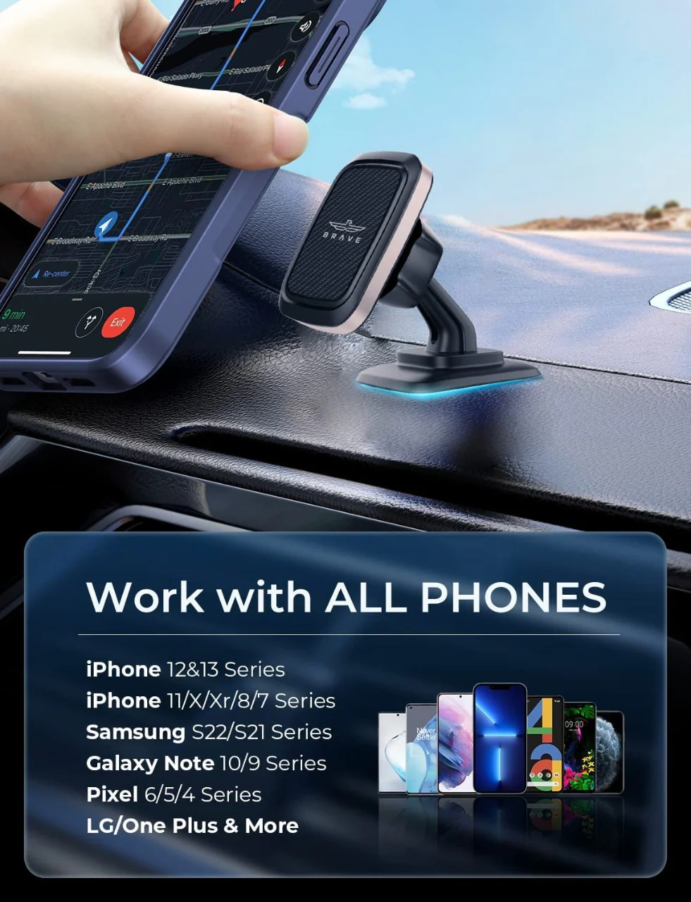 BRAVE UNIVERSAL MAGNETIC CAR MOUNT HOLDER - Image 4