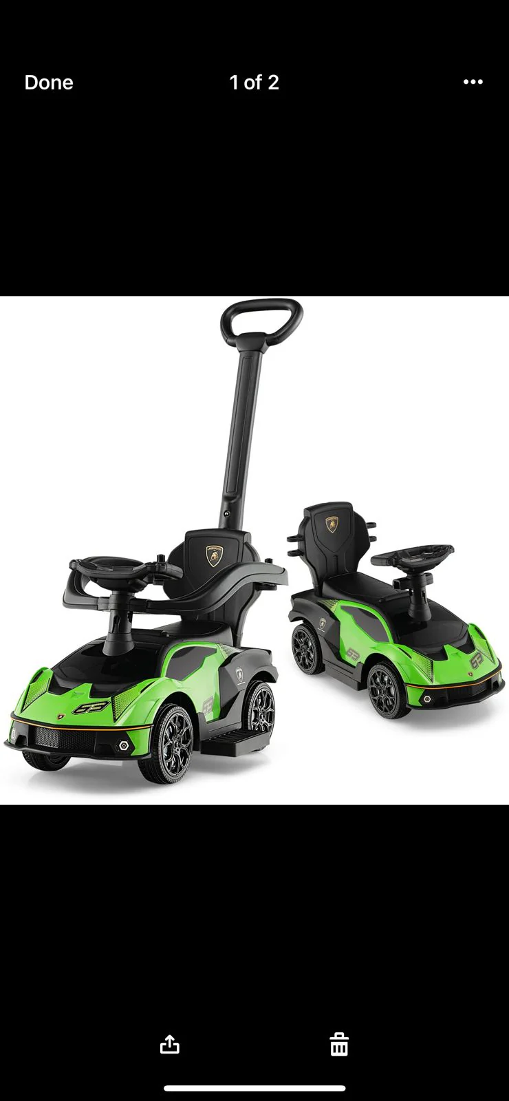 Car Kids Lamborghini Foot To Floor with handle - Image 3