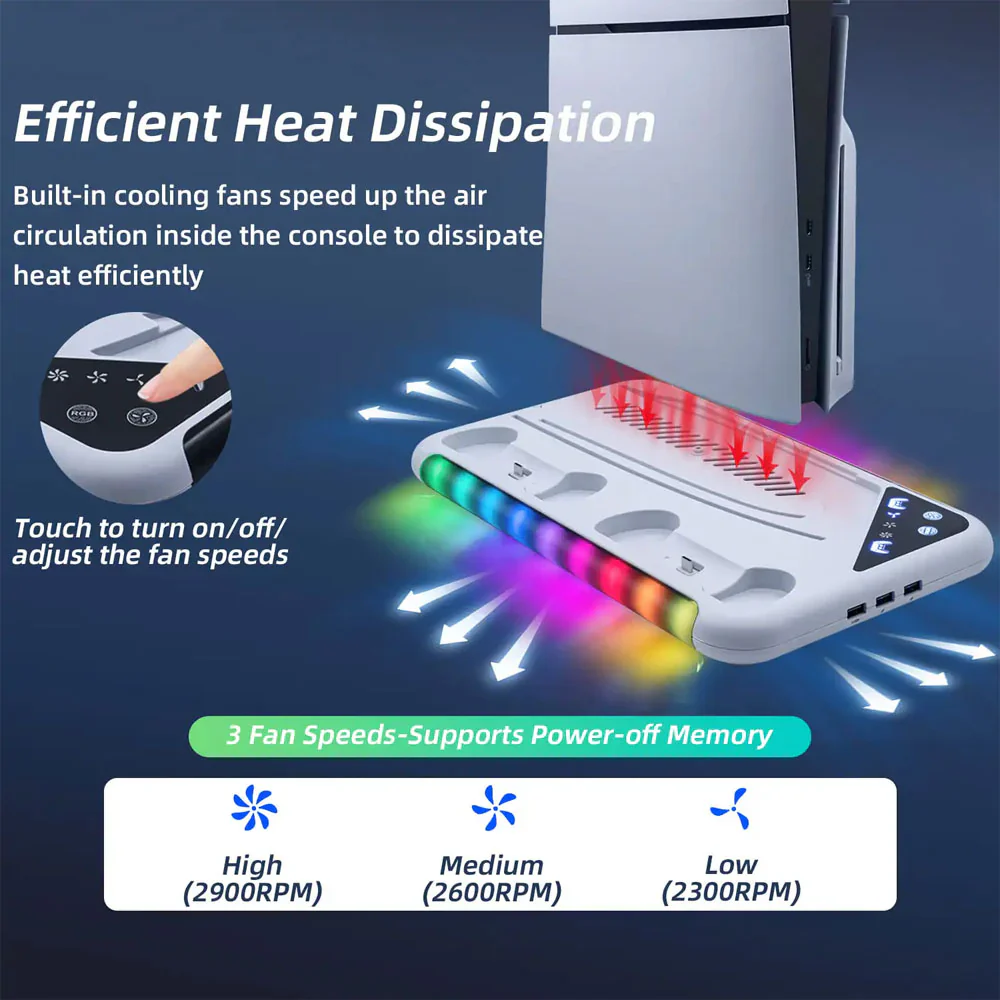 Dobe multi-function cooling charging dock for ps5 - Image 3