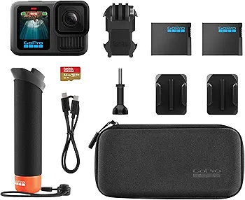 Gopro Hero 13 Accessory Bundle 2 Enduro Batteries -2 Curved Adhesive Mounts- 64gb micro sd- The handler -Camera case - Image 2