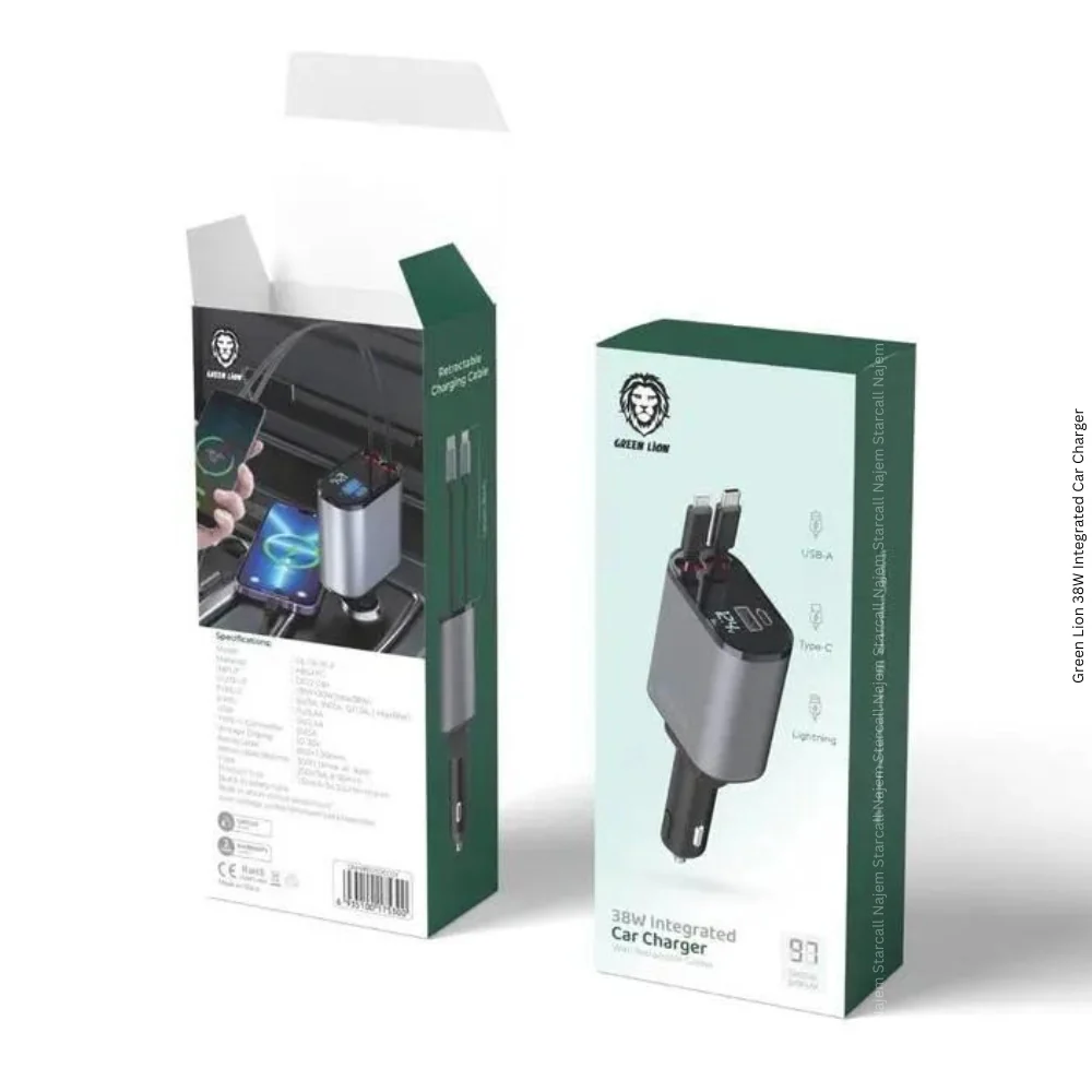 Green lion integrated car charger - Image 2