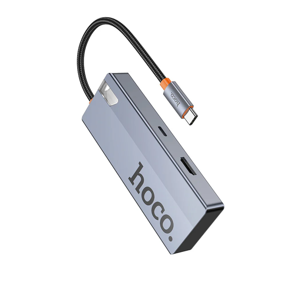 HOCO 5-IN-1 CONVERTER USB-C TO USB-A 3.0×3 + HDTV +PD HB50 - Image 4