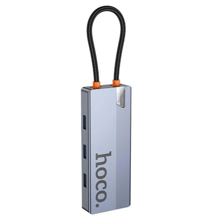 HOCO 6-IN-1 CONVERTER USB-C TO USB-A 3.0×3 + HDTV+ PD+RJ45 HB51 - Image 4