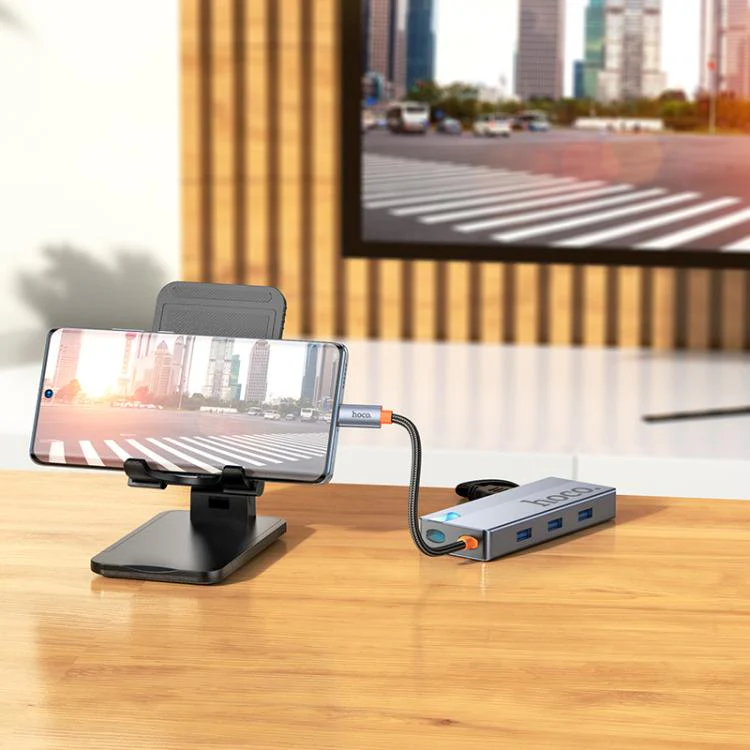 HOCO 6-IN-1 CONVERTER USB-C TO USB-A 3.0×3 + HDTV+ PD+RJ45 HB51 - Image 7