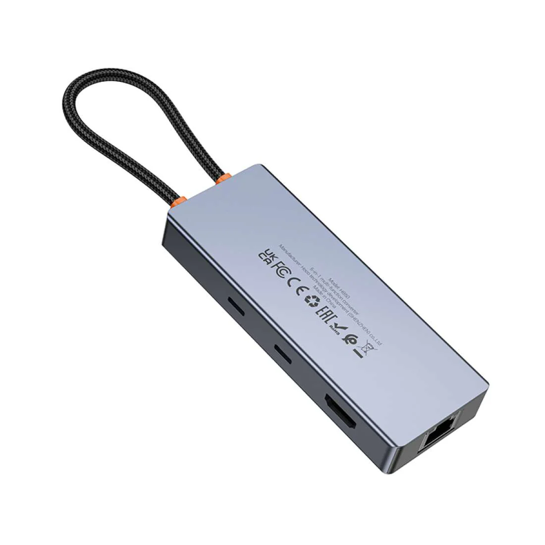 HOCO 8-IN-1 CONVERTER USB-C TO USB-A 3.0×2 + HDTV + PD + USB-C 3.0 + RJ45+ SD + TF HB52 - Image 5