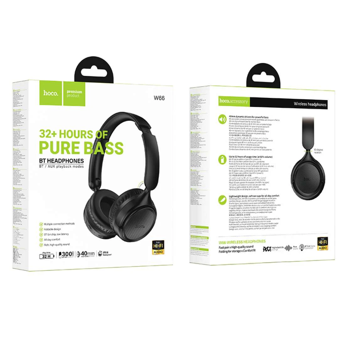 HOCO BT HEADPHONES (BT/AUX PLAYBACK MODES) W66 - Image 3