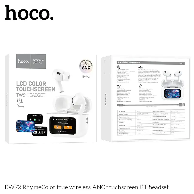 HOCO EW73 LCD COLORFUL TOUCH SCREEN TWS HEADSET