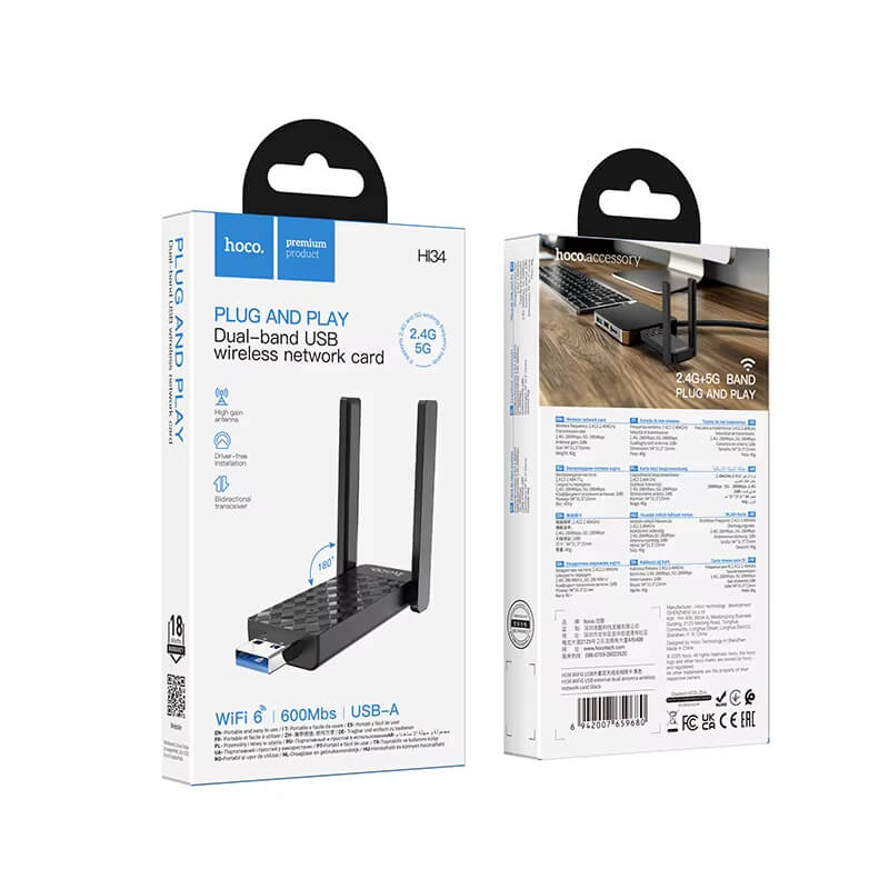 Hoco hi34 wifi 6 wireless network card - Image 4