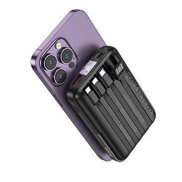Hoco j135  4 cable+magsafe +phone holder power bank - Image 4