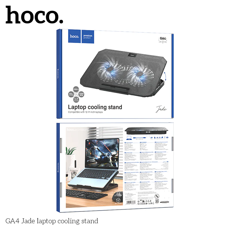 HOCO LAPTOP COOLING STAND COMPATIBLE WITH 12-17 INCH LAPTOPS GA4 - Image 3