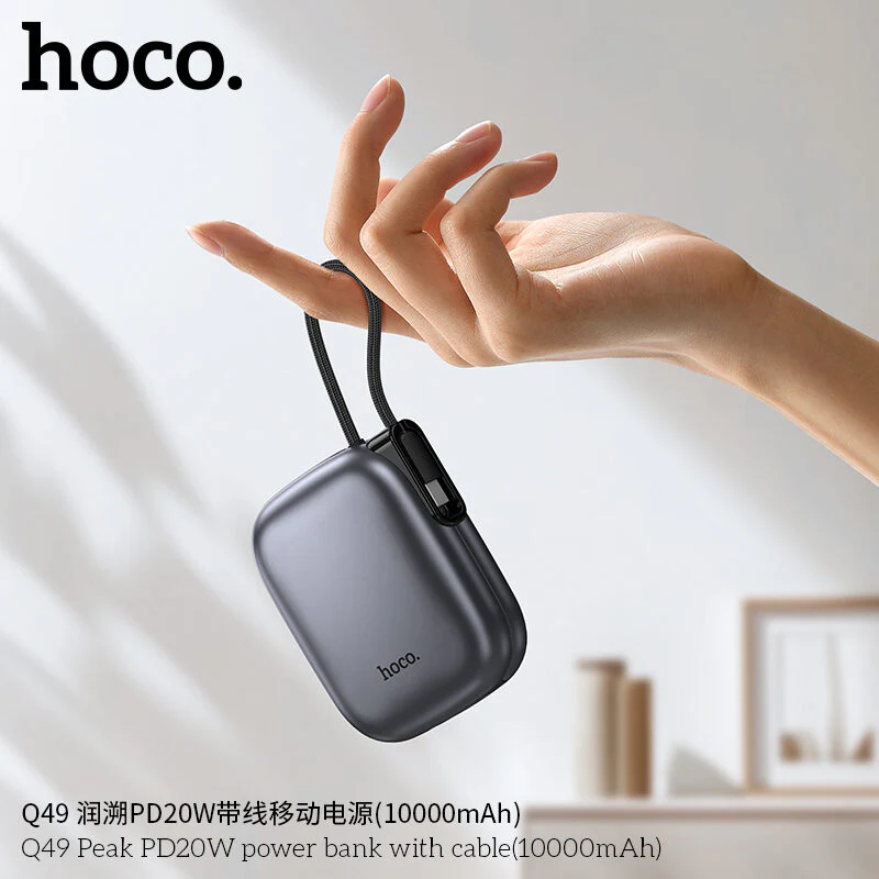 HOCO MINI POWER BANK WITH CABLE 10000MAH Q49 - Image 2