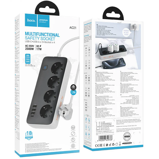 HOCO MULTIFUNCTION SAFETY SOCKETS (AC21-22-27-10A-13A) - Image 8