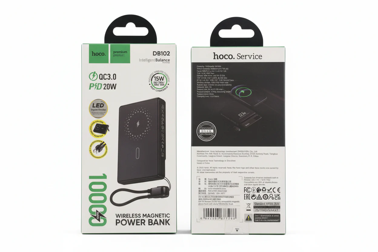 HOCO POWER BANK WIRELESS MAGNETIC 10000MAH DB102 - Image 2