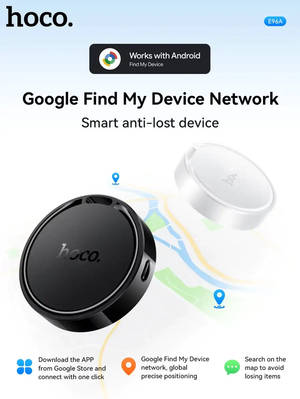 HOCO SMART FINDER WORKS WITH ANDROID FIND HUB E96A - Image 3