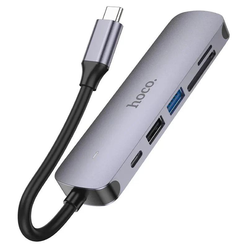 HOCO USB-C MULTIFUNCTION ADAPTER 6 IN 1 (USB-C 100W) HB28 - Image 2