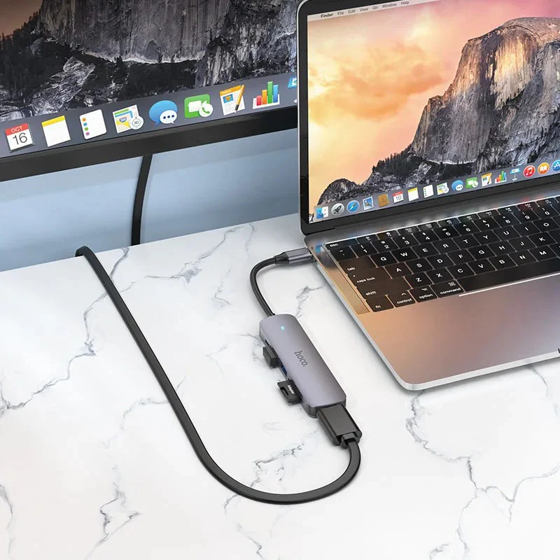 HOCO USB-C MULTIFUNCTION ADAPTER 6 IN 1 (USB-C 100W) HB28 - Image 4