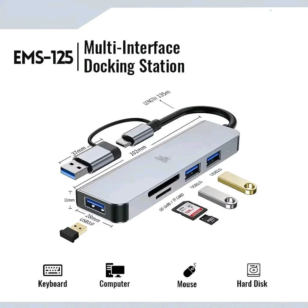 HUB+SD/TF CARD REDER COMBO 5 IN 1 - Image 2