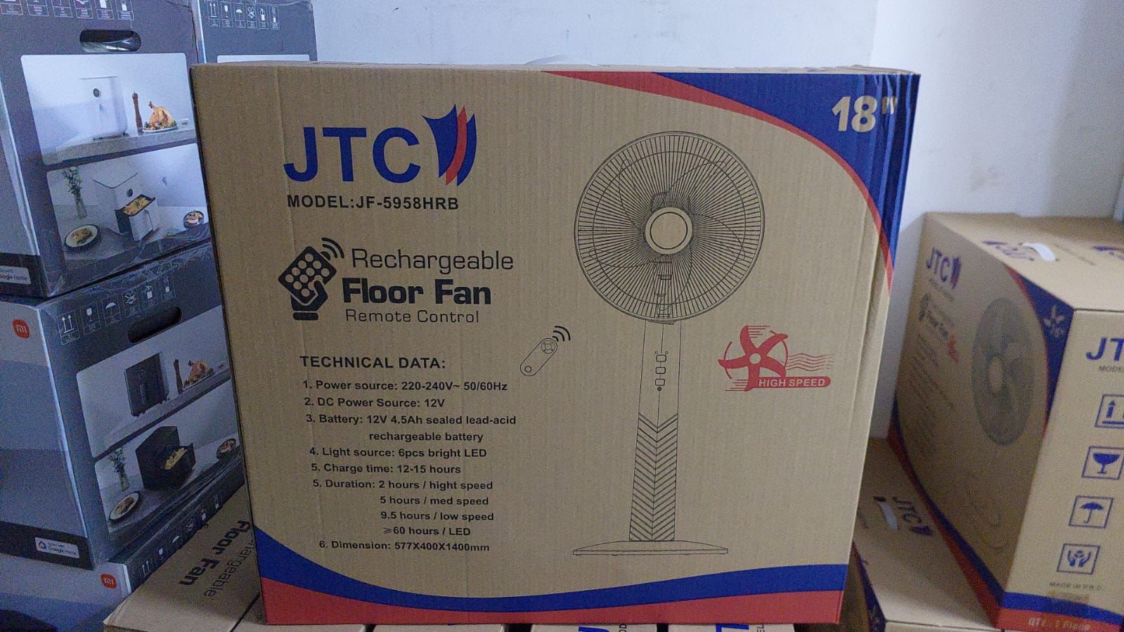 Jtc rechargeable floor fan - Image 2