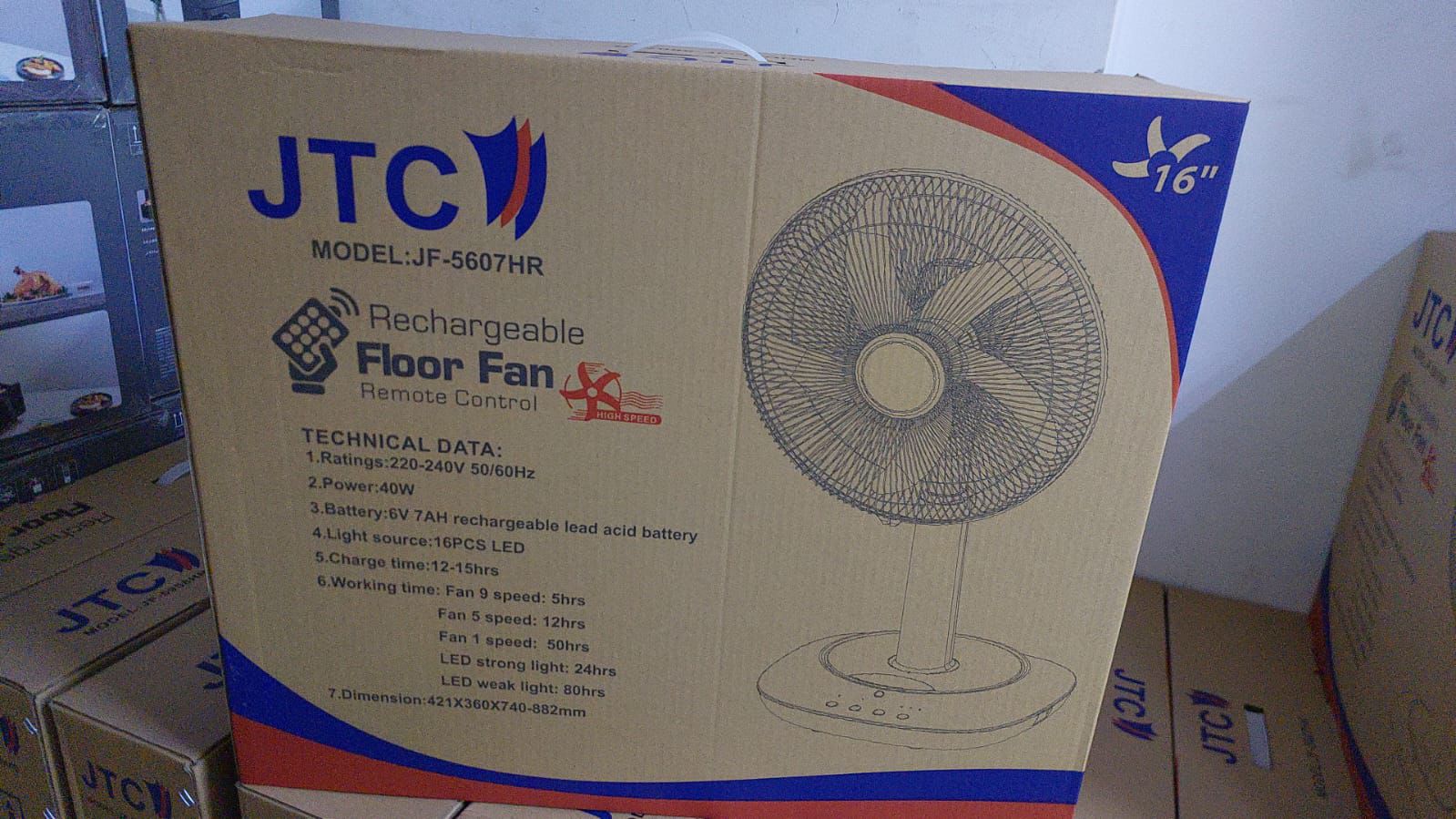 Jtc rechargeable floor fan - Image 3