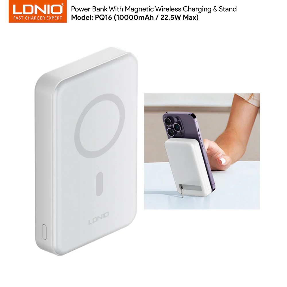 LDNIO fast charging power bank magnetic wireless 10000mah 22.5w PQ16 - Image 2