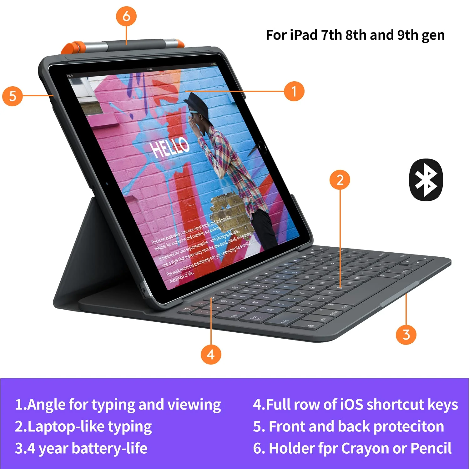 LOGITECH SLIM FOLIO KEYBOARD IPAD 7/8/9 - Image 5