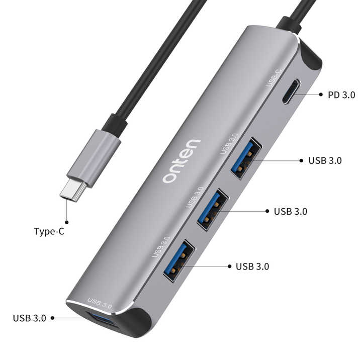 ONTEN USB C 4 PORT HUB WITH PD CHARGER - Image 4