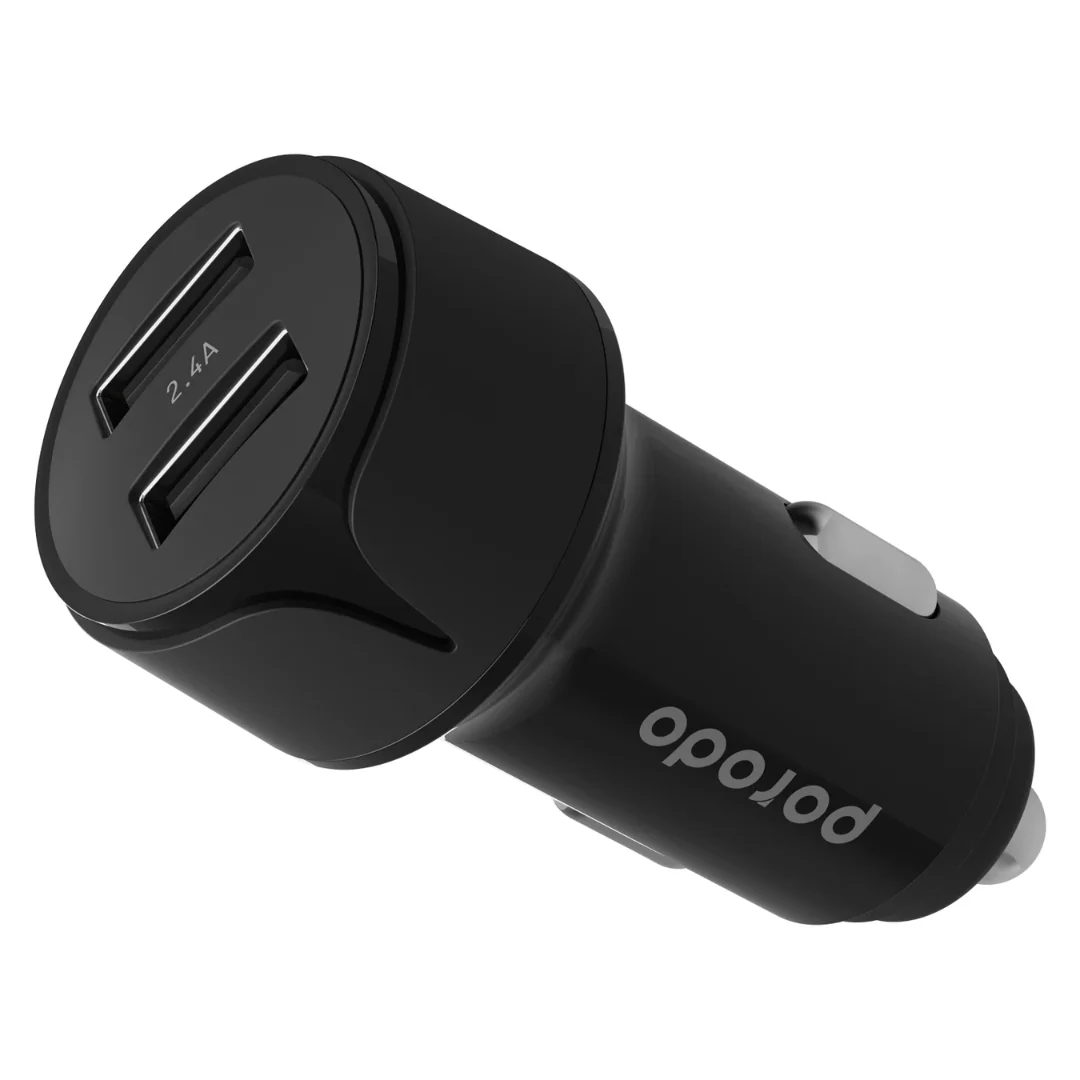 PORODO blue DUAL USB CAR CHARGER 2.4A CODE D - Image 2