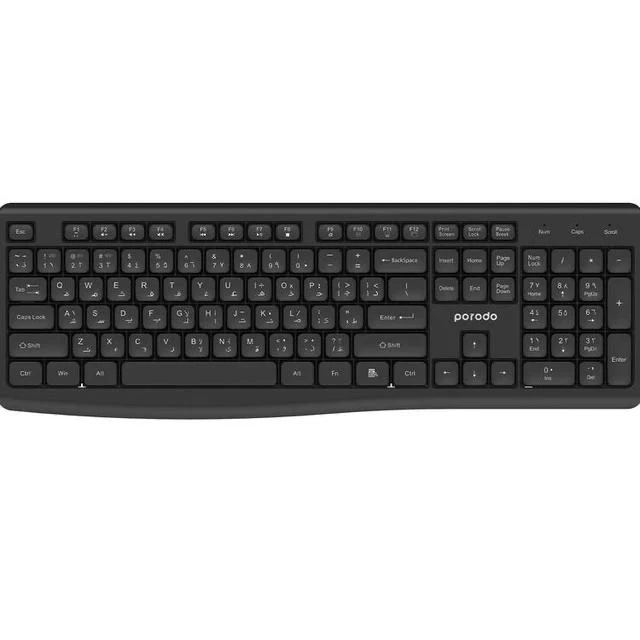 Porodo Dual Mode wireless keyboard Mouse Set with mobile phone stand - Image 3