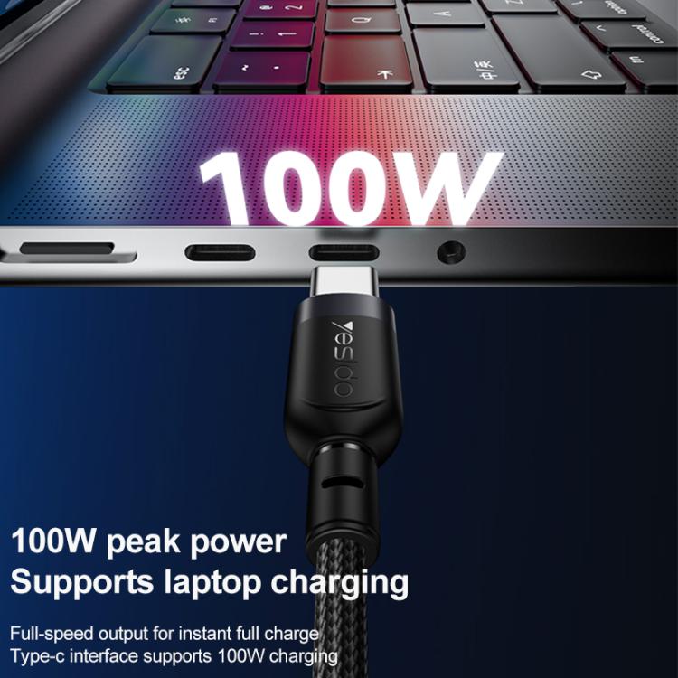 YESIDO 2 IN 1 CABLE USB-C TO DUAL TYPE-C 5A MAX (100W MAX OUTPUT) CA92 - Image 3