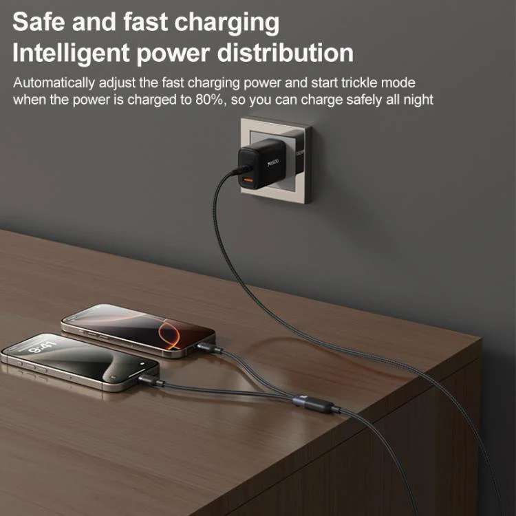 YESIDO 2 IN 1 CABLE USB-C TO DUAL TYPE-C 5A MAX (100W MAX OUTPUT) CA92 - Image 5