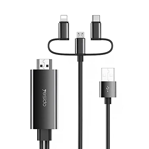 YESIDO 3 in 1 HDMI CABLE FOR LIGHTNING & MICRO & TYPE-C