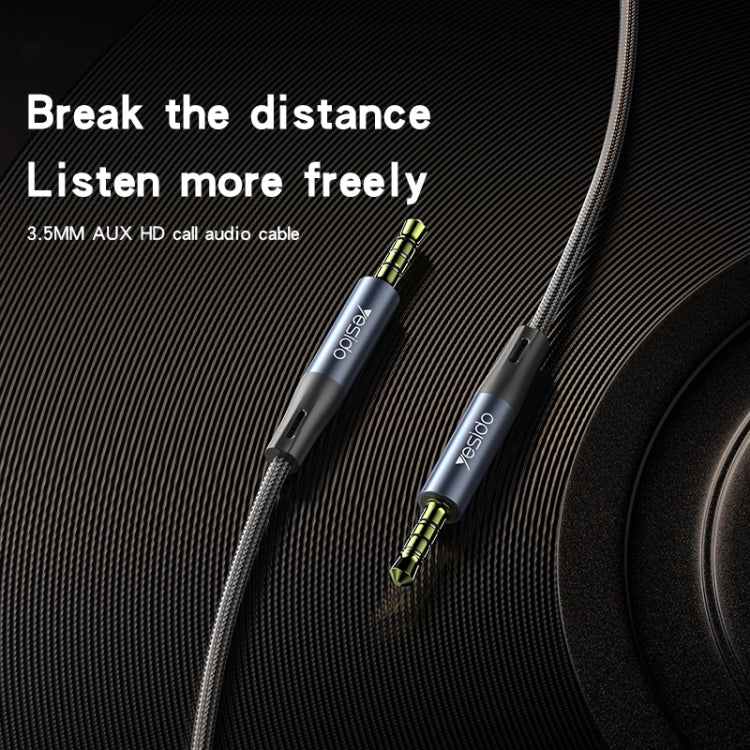 YESIDO AUDIO CABLE DUAL 3.5MM AUX CABLE WITH HD CALL MALE TO MALE YAU43 l - Image 2