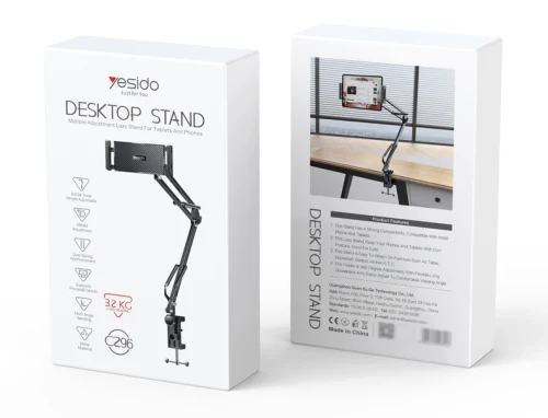YESIDO DESKTOP STAND MULTIPLE ADJUSTMENT LAZY STAND FOR TABLETS AND PHONES 64CM TOTAL HEIGHT ADJUSTABLE C296 - Image 5