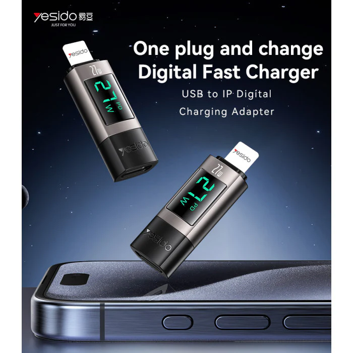 YESIDO DIGITAL ADAPTER USB-C TO IP POWER DISPLAY ADAPTER 27W COMPATIBLE GS25 - Image 3