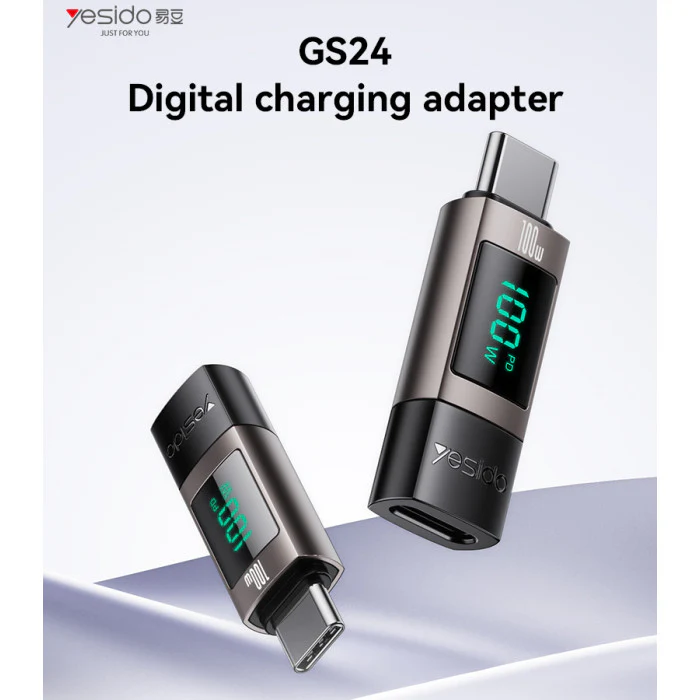 YESIDO DIGITAL ADAPTER USB-C TO USB-C POWER DISPLAY ADAPTER 100W COMPATIBLE GS24 - Image 2