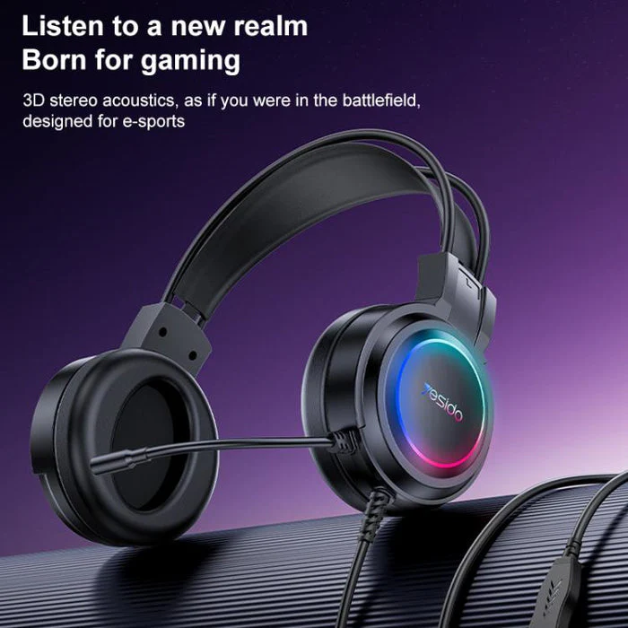 YESIDO GAMING HEADSET RGB LIGHTING EK05 - Image 2