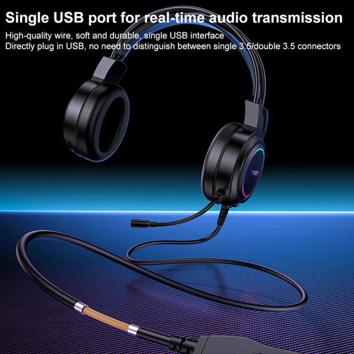 YESIDO GAMING HEADSET RGB LIGHTING EK05 - Image 7