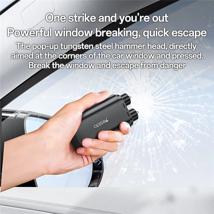 YESIDO GLASS BREAKER CAR WINDOW BREAKER WITH SEAT BELT CUTTER C248 - Image 3