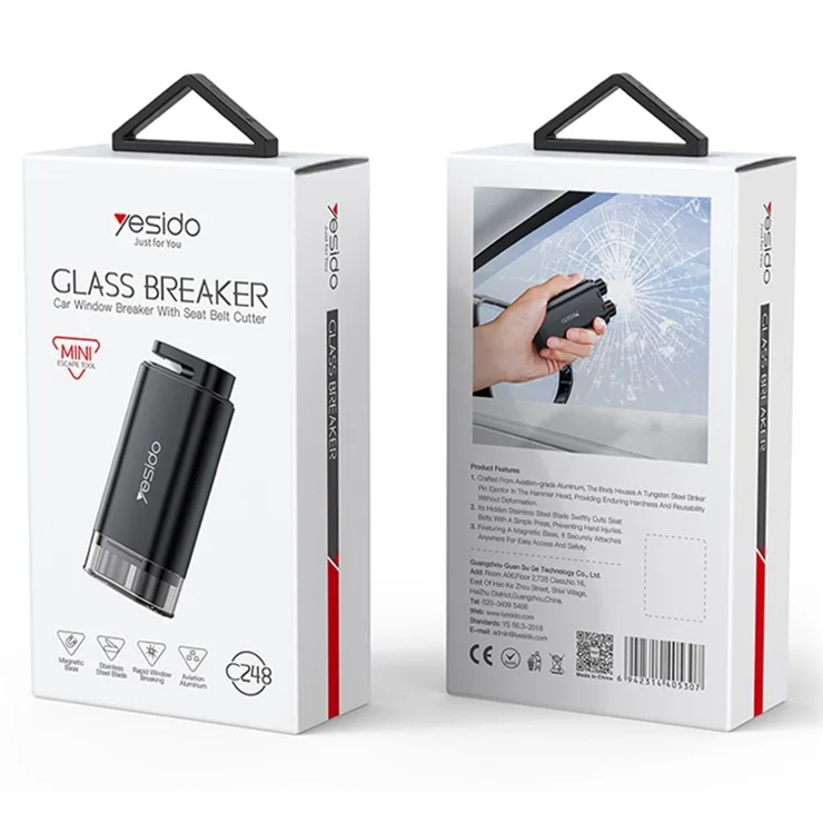 YESIDO GLASS BREAKER CAR WINDOW BREAKER WITH SEAT BELT CUTTER C248 - Image 9