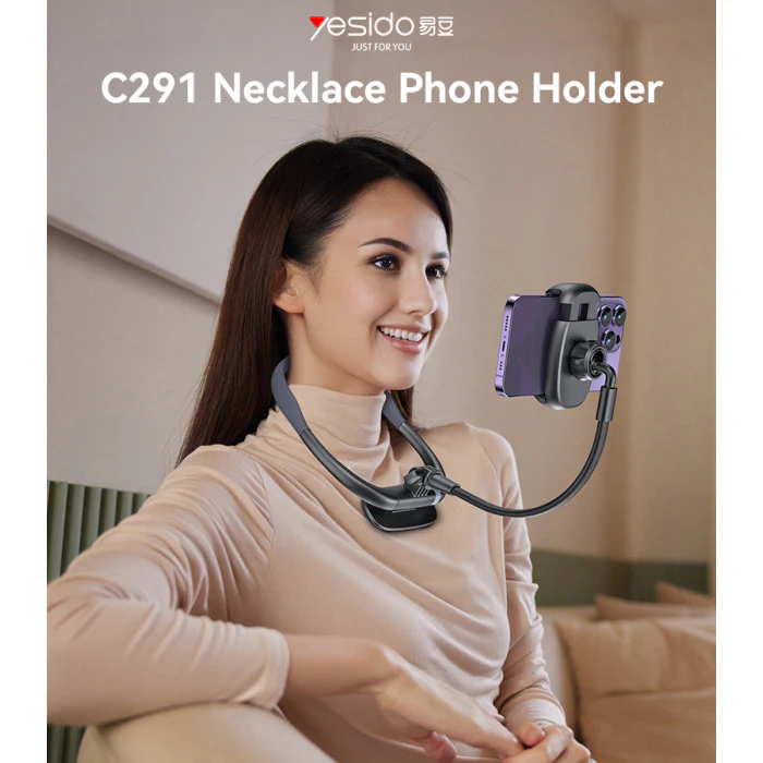 YESIDO LAZY HOLDER LAZY NECK/DESKTOP PHONE HOLDER MOUNT FOR 4.5-6.7 PHONE 360° FREE ROTATION - Image 2