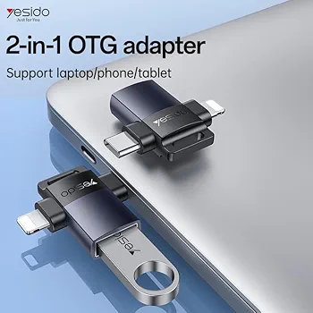YESIDO OTG ADAPTER 2-IN-1 USB 3.0 HIGH-SPEED DATA TRANSFER GS35 - Image 2