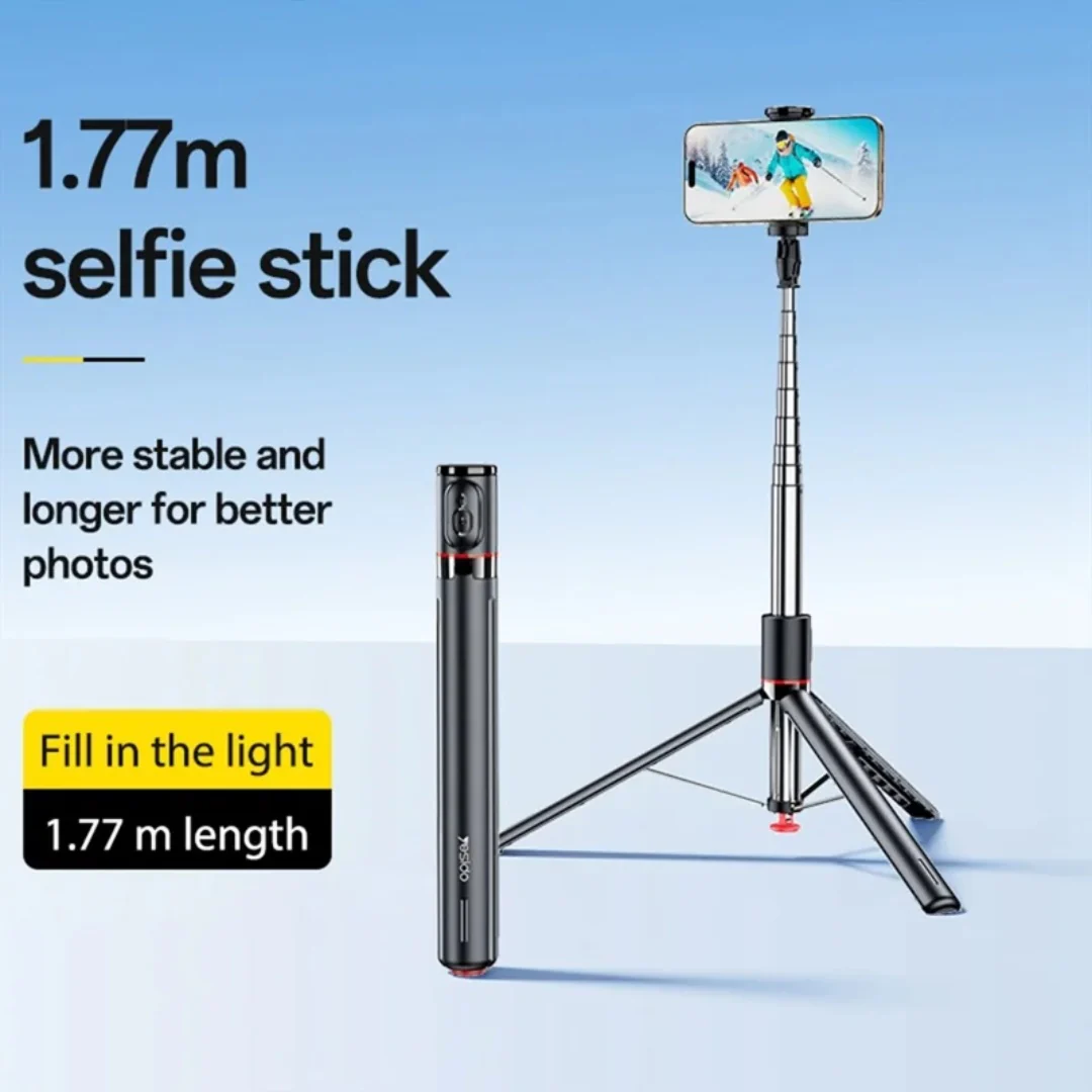 YESIDO SELFIE STICK HIDDEN PHONE STAND BT REMOTE SELFIE STICK  TRIPOD LAND AND OPEN SF30 - Image 2