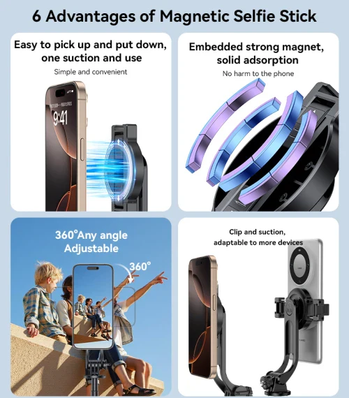 YESIDO SELFIE STICK PHONE TRIPOD &SELFIE STICK WITH DETACHABLE REMOTE SF24 - Image 5