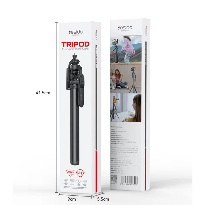 YESIDO TRIPOD EXTENDABLE TRIPOD STAND 2M MAX HEIGHT SF17 - Image 2