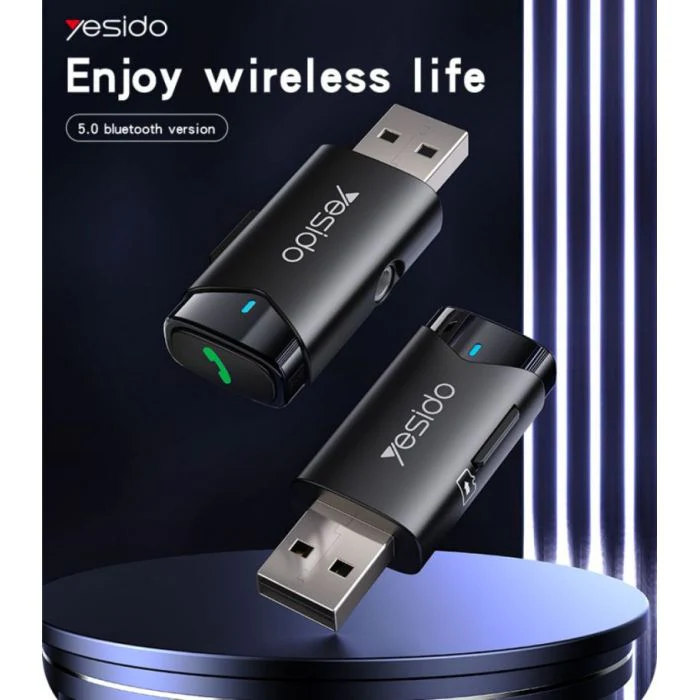 YESIDO USB TRANSMITTER WIRELESS AUX ADAPTER AUDIO TRANSMITTER RECEIVER YAU40 - Image 2